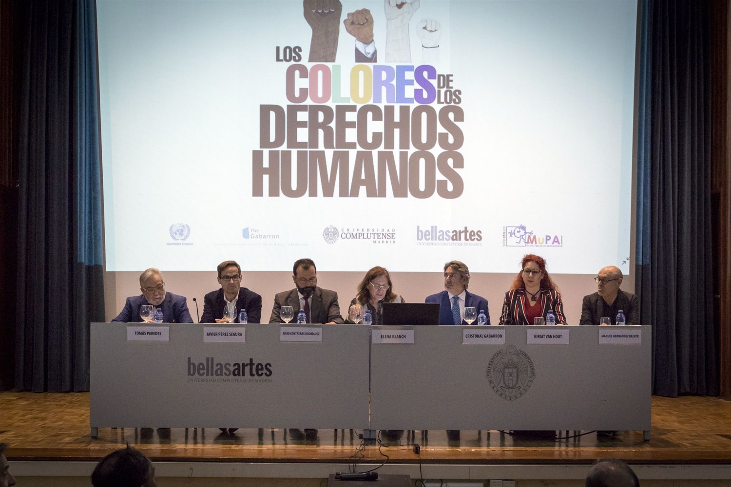 L-R: Tomás Paredes, Javier Pérez Segura, Julio Contreras, Elena Blanca, Cris Gabarrón, Manuel Hernández Belver, and Birgit van Hout